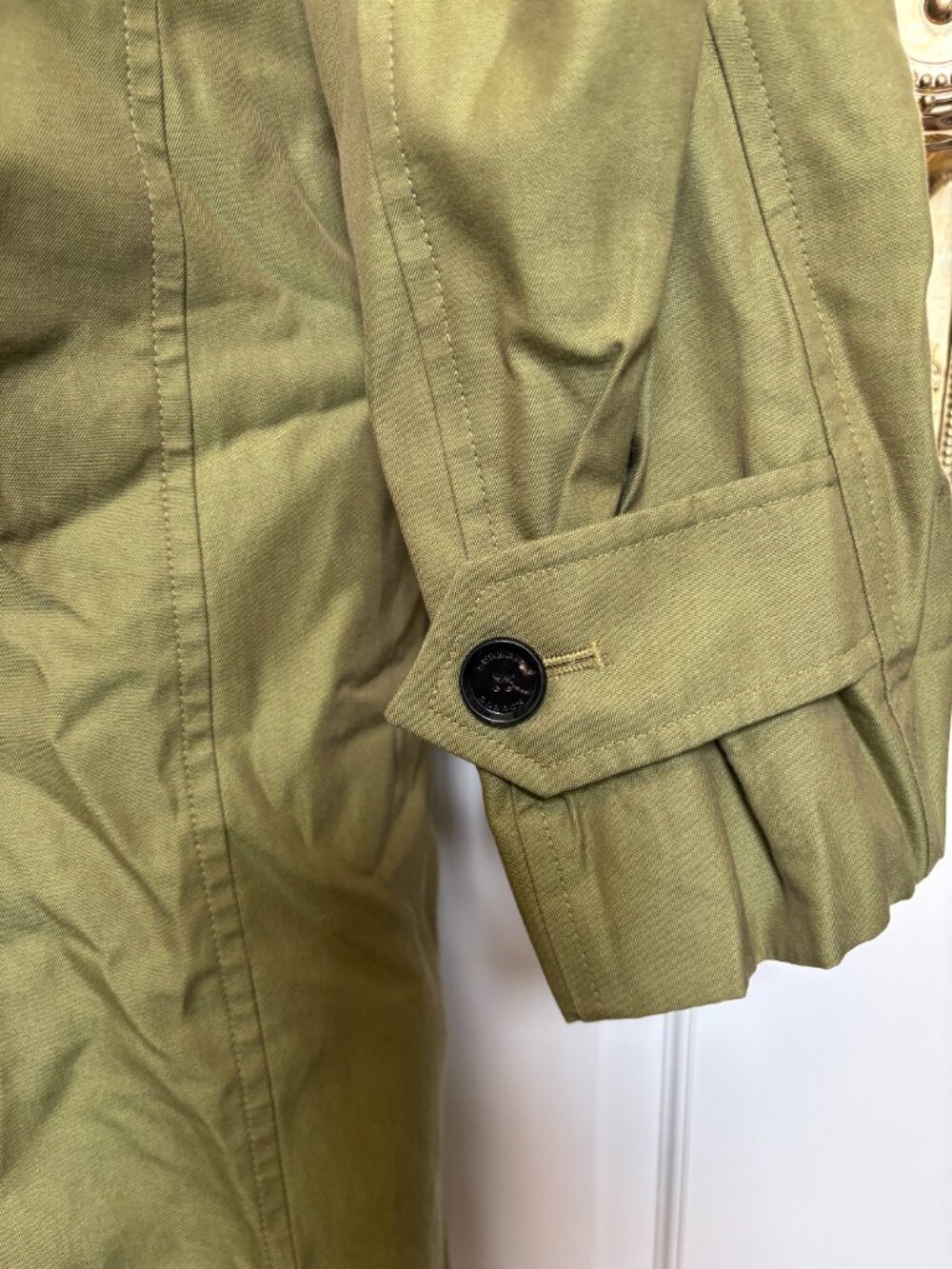 Burberry London Men’s Car Coat Olive Green Nova Check Lined Cotton Raincoat - Picture 8 of 13